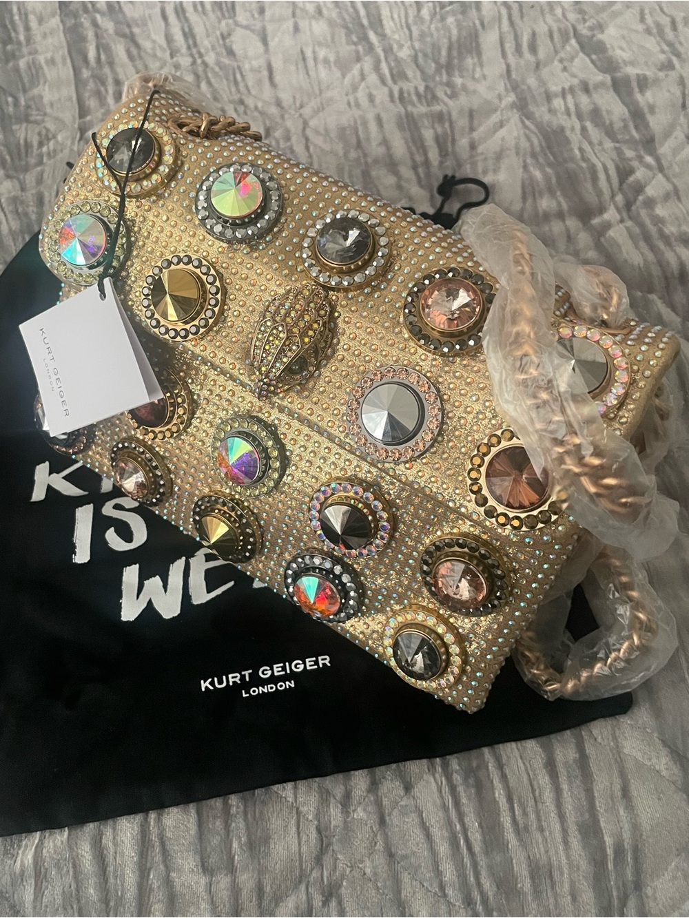 💎 Kurt Geiger Octavia Medium Kensington Embellished Bag